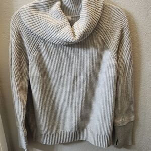 Elegant Gray Cowl Neck Sweater